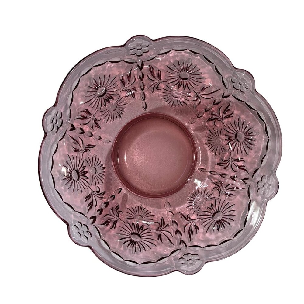 Fenton Cranberry Pink Large 11” Bowl Scalloped Edges Baroness Rose
